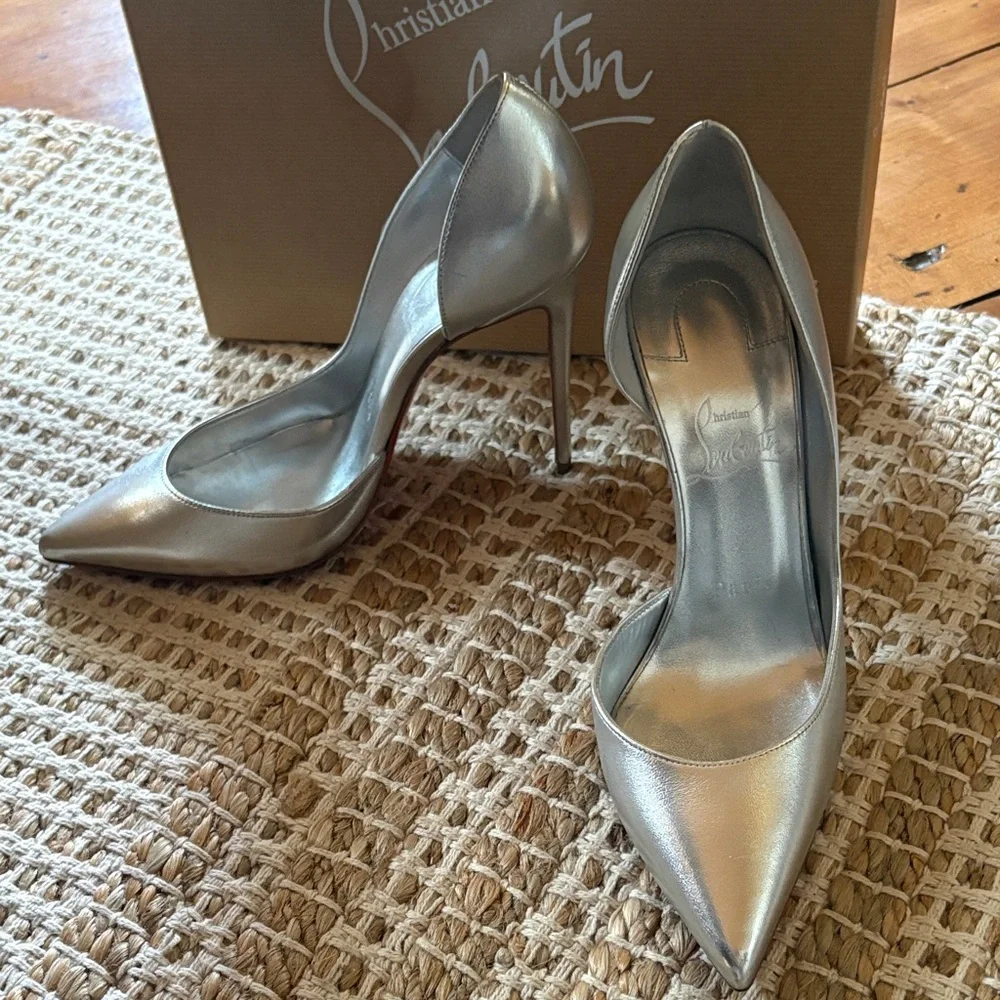 Christian Louboutin Silver Heels - Picture 5 of 15